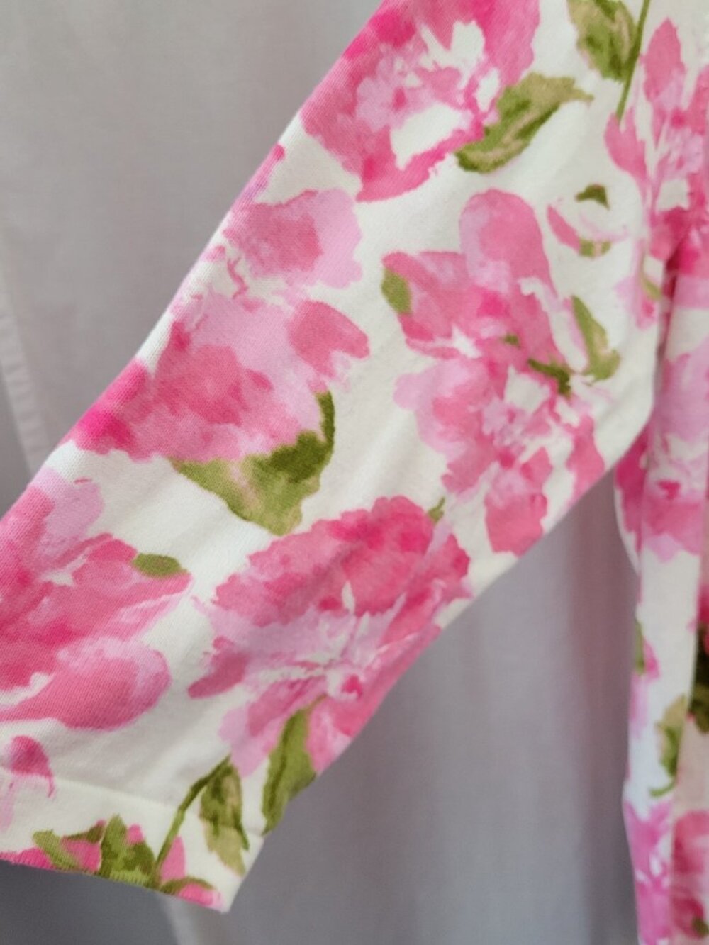 Isaac Mizrahi Sweater Cardigan Top 3X Floral Rose Gardencore Granny Chic Cottage - Picture 6 of 11